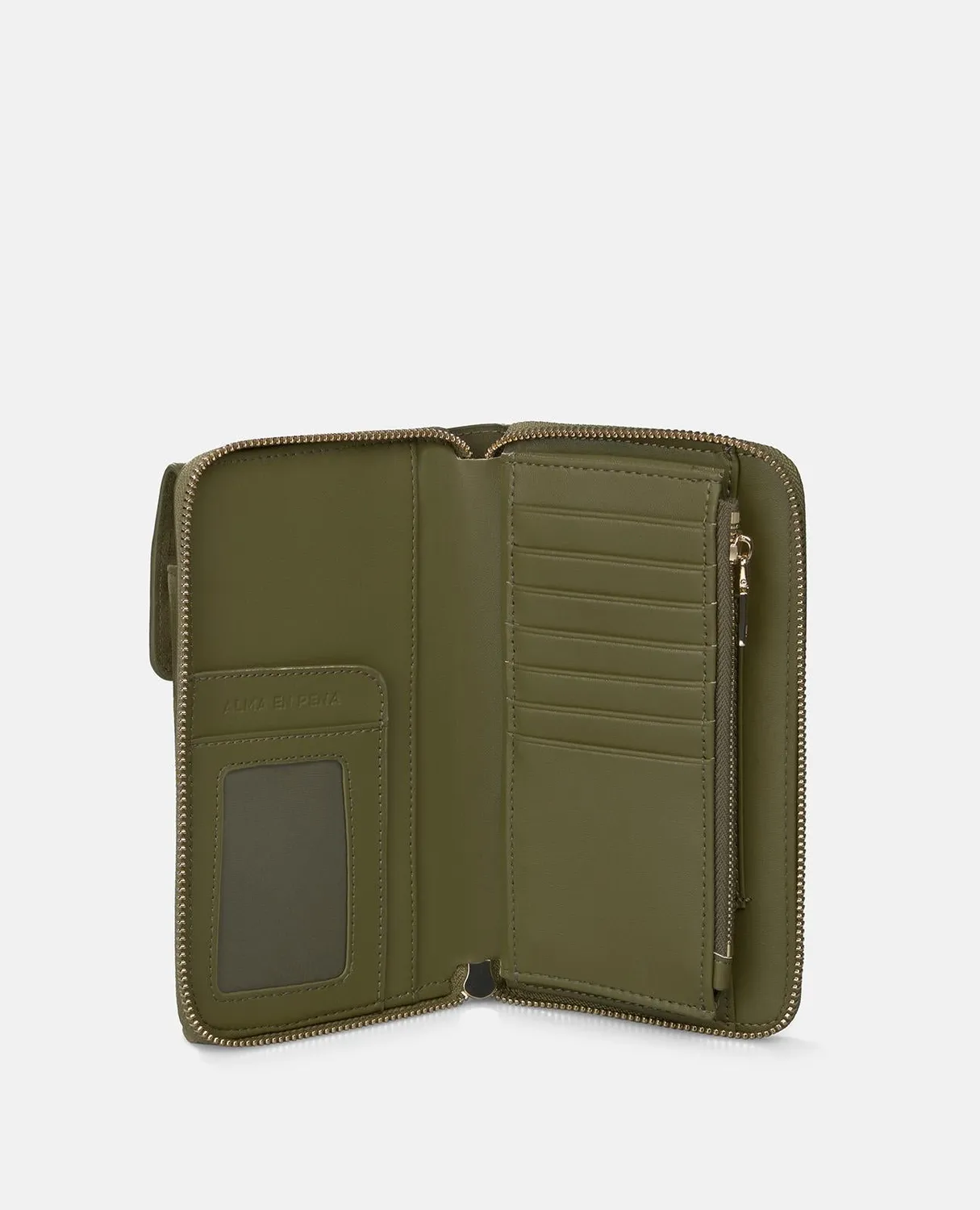 Alma en Pena V26WT018 sac cartera cuir kaki