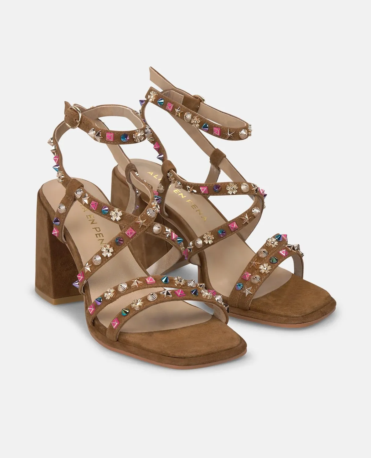 Alma en Pena V262501 sandales talon 9 cm caramel cuir