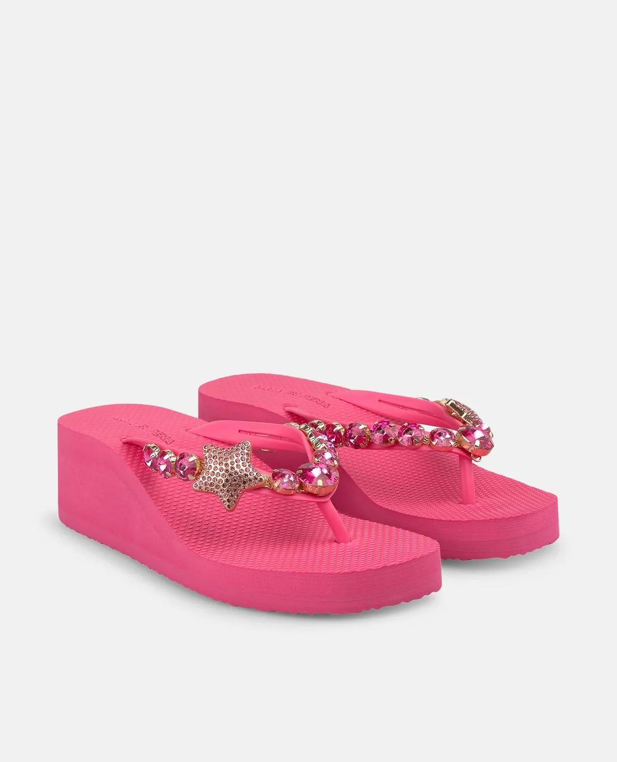 Alma en Pena Summer V269011 tongs fuchsia plateforme 5,5 cm