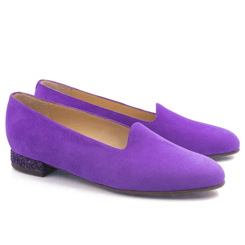 Bégum Paris Dufy escarpins plats violet chèvre velours