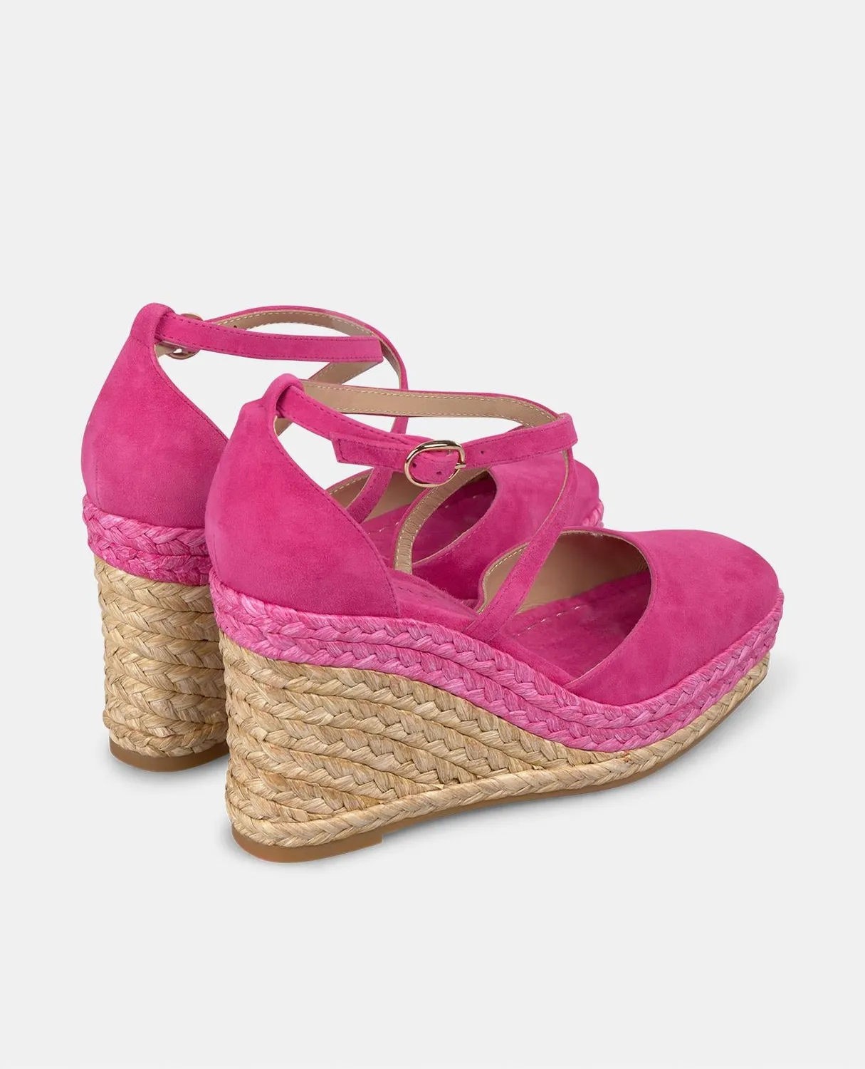 Alma en Pena V2551117 compensée fuchsia cuir 9 cm
