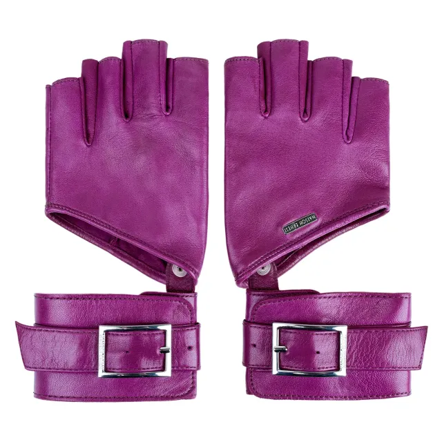 Maison Ernest Pulsion gants cuir violet mat