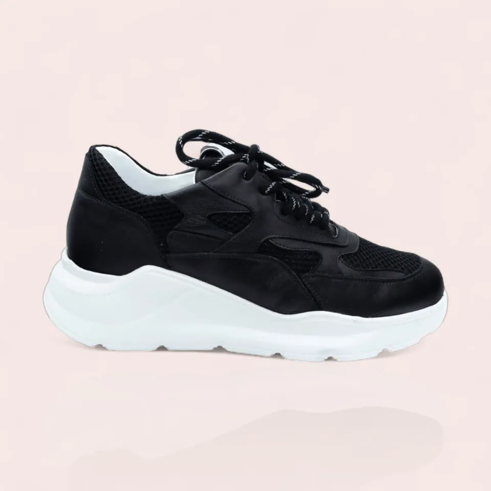 Karine Arabian MANON sneakers cuir noir résille 25 mm