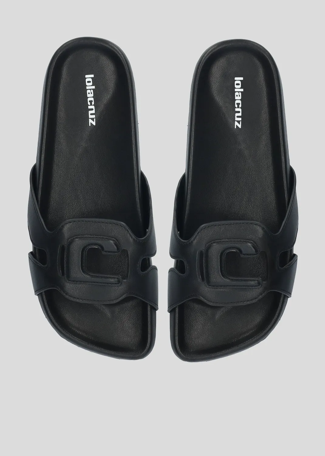 Lola Cruz Cuirine Bio sandales plates noires vegan