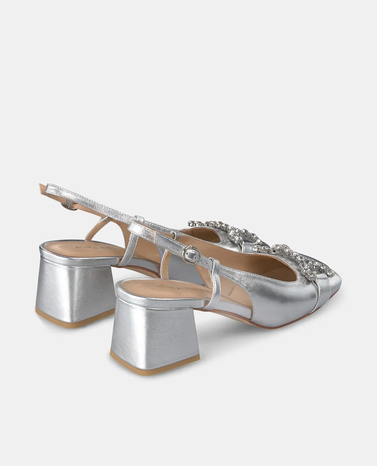 Alma en Pena V250571 escarpins slingback argent talon 5,5cm