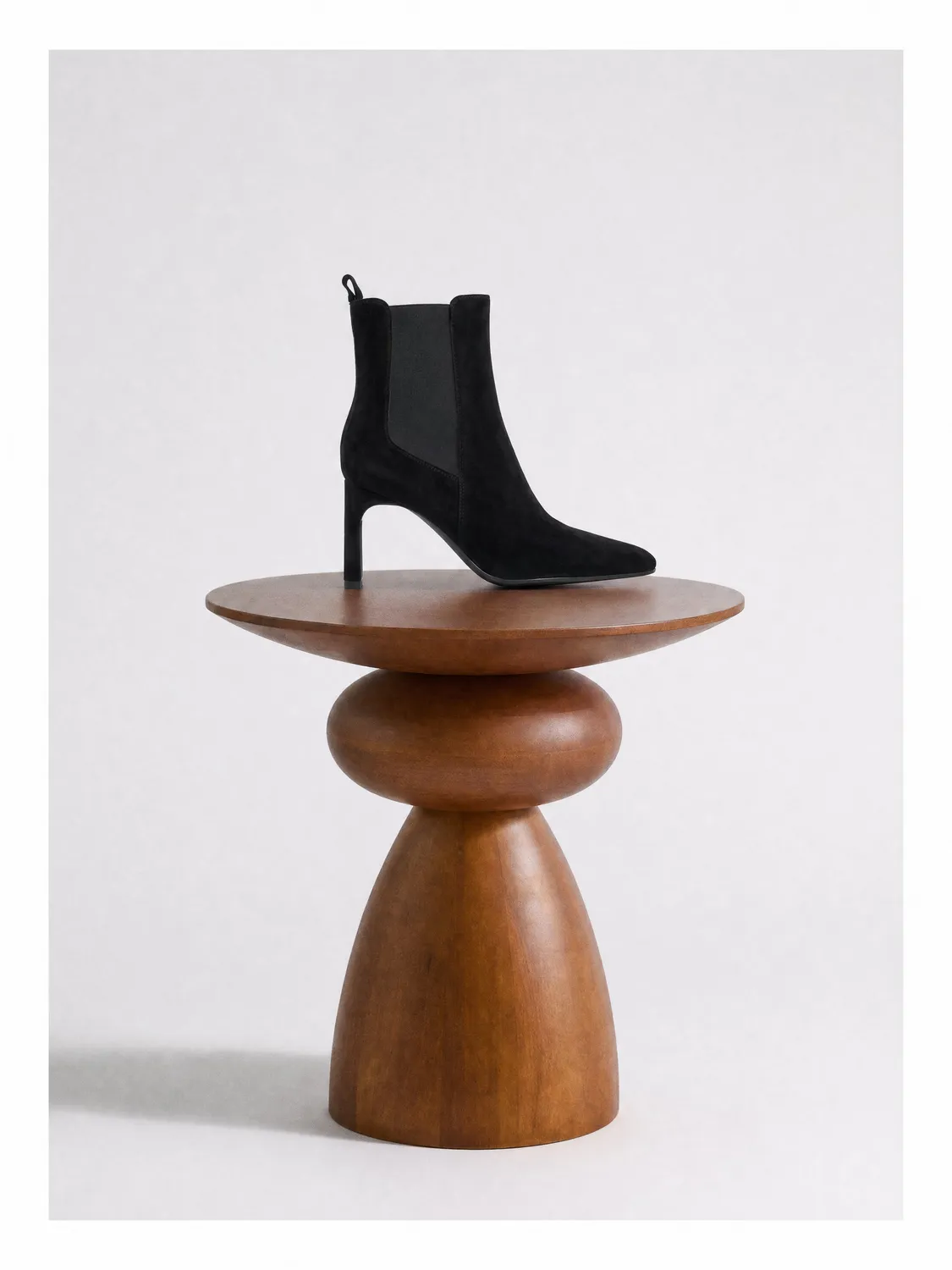 Mi/Mai Friso Black Suede bottines chelsea daim noir talon haut