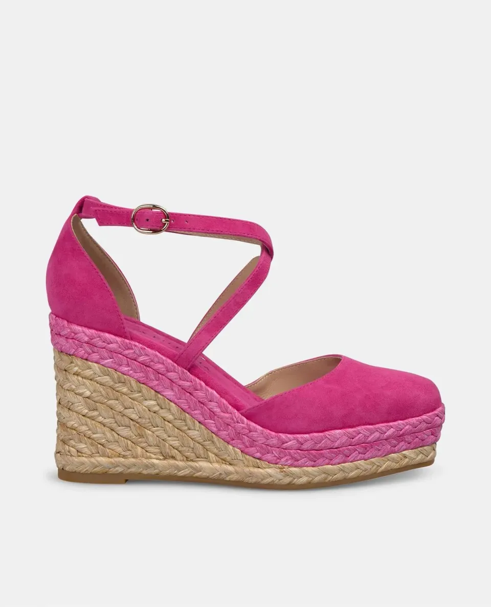 Alma en Pena V2551117 compensée fuchsia cuir 9 cm