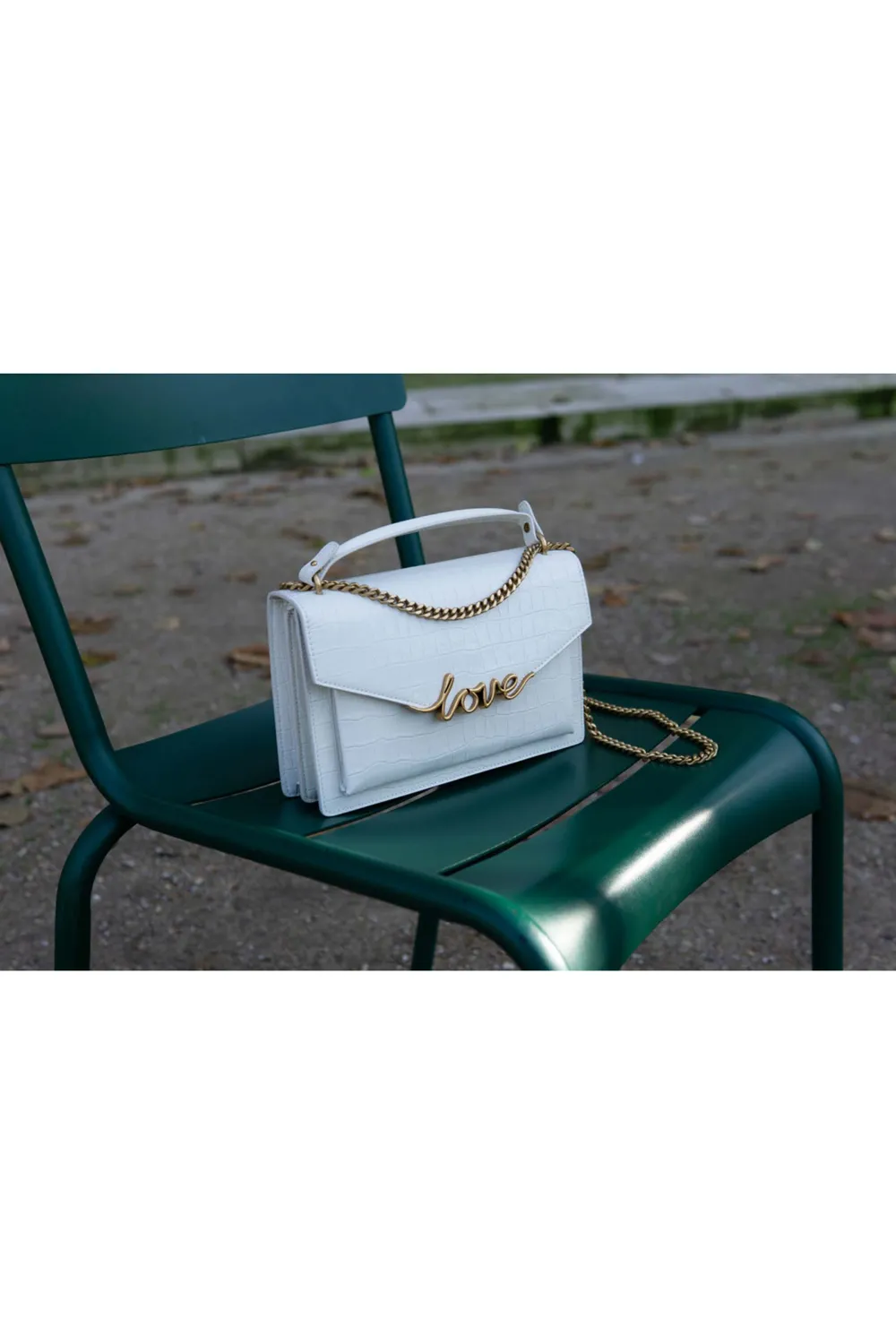 Mi/Mai Premier Amour sac cuir blanc croco