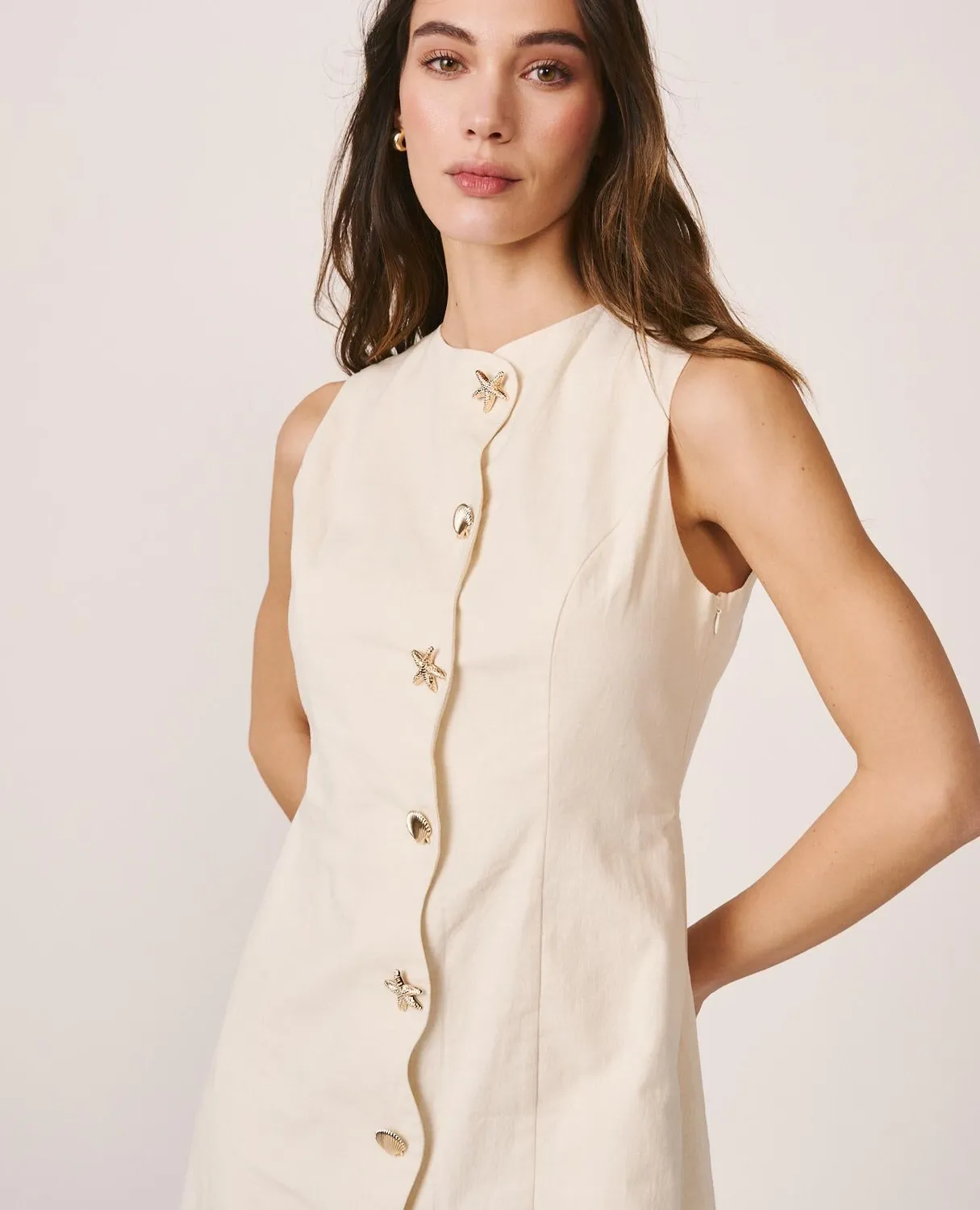 Alma en Pena V26CL0114 robe mini blanche coton