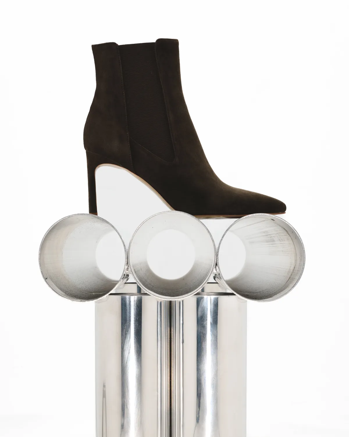 Mi/Mai Dora Kaki Suede bottines talon 8 cm bout pointu