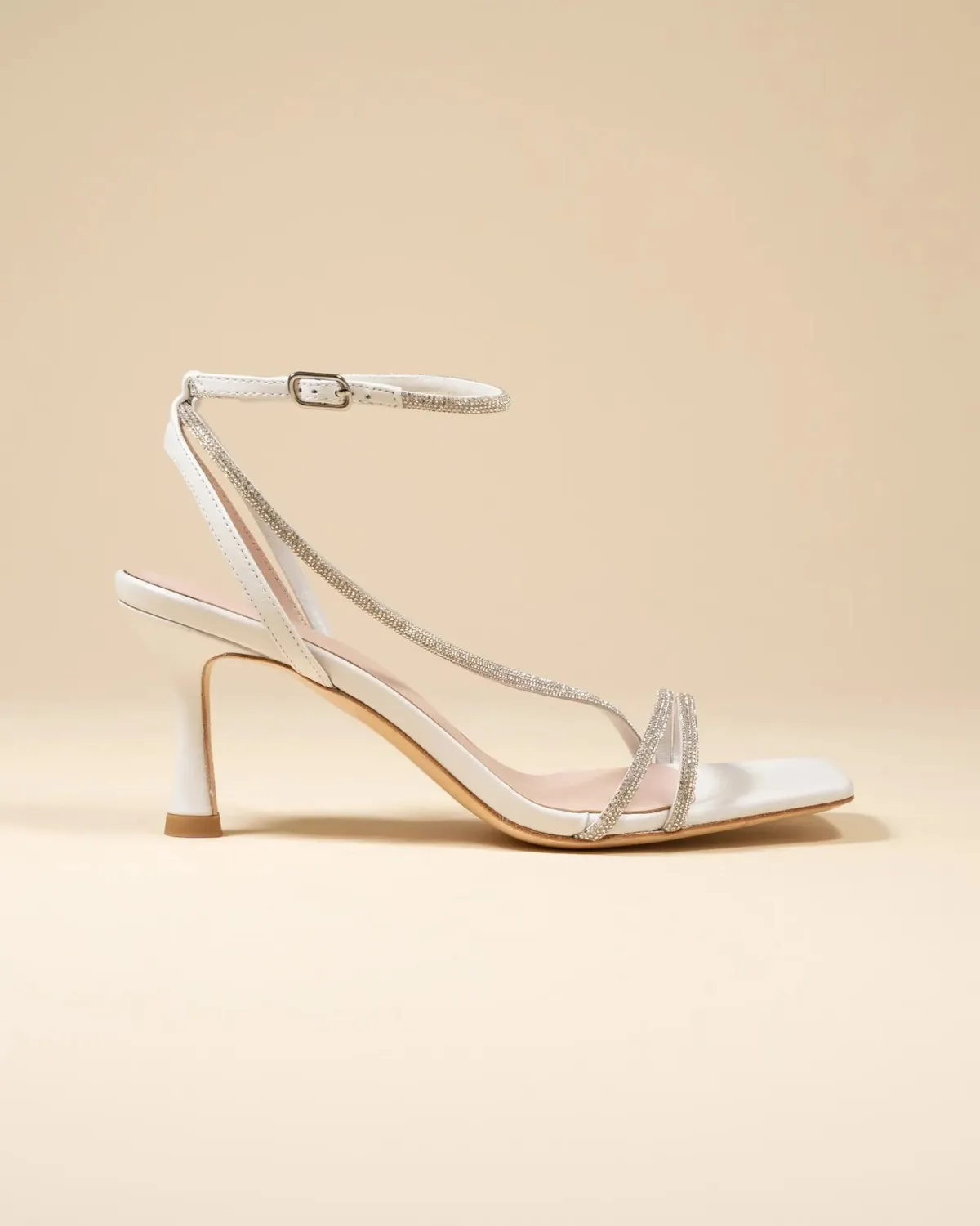 Mi/Mai Capri White sandales blanc strass talon