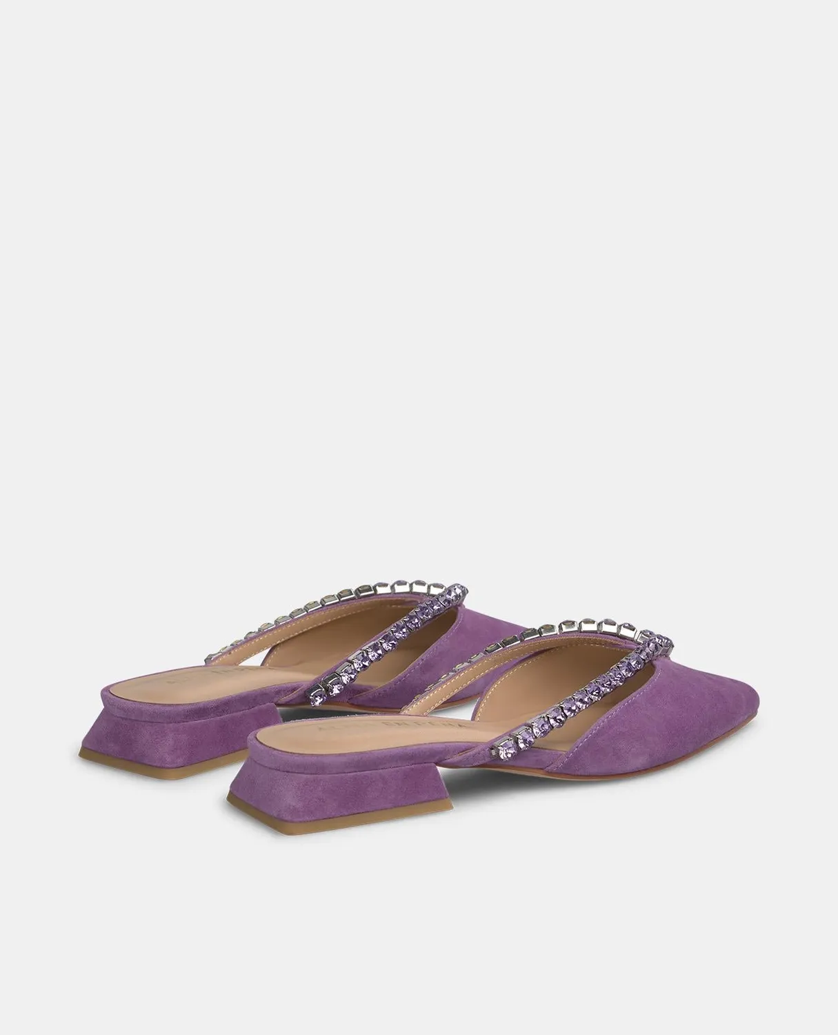Alma en Pena V250485 mules violet strass cuir