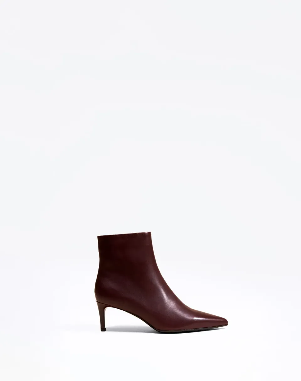Mi/Mai Noura Low Burgundy bottine cuir talon 6 cm