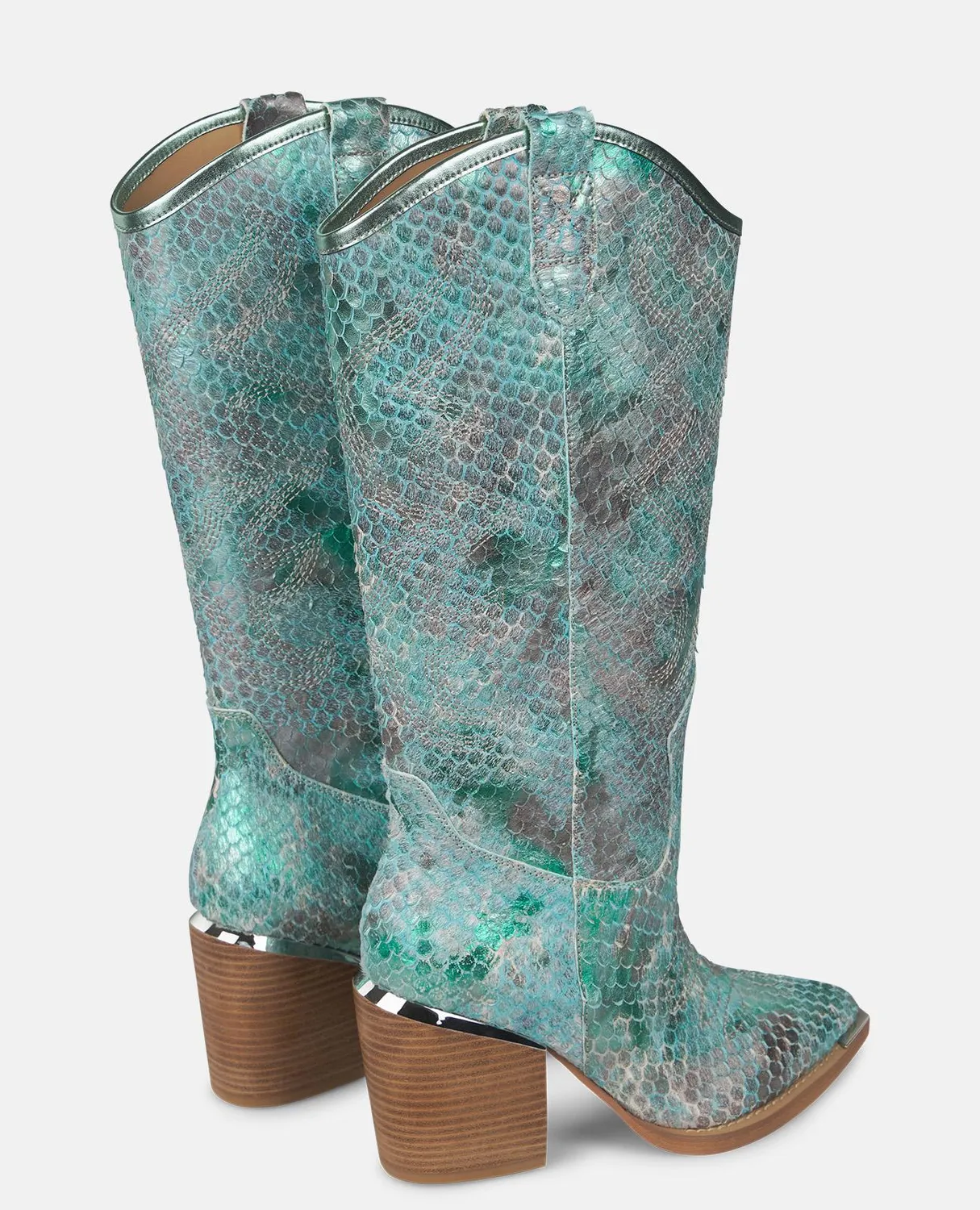 Alma en Pena V250100 bottes cowboy turquoise cuir