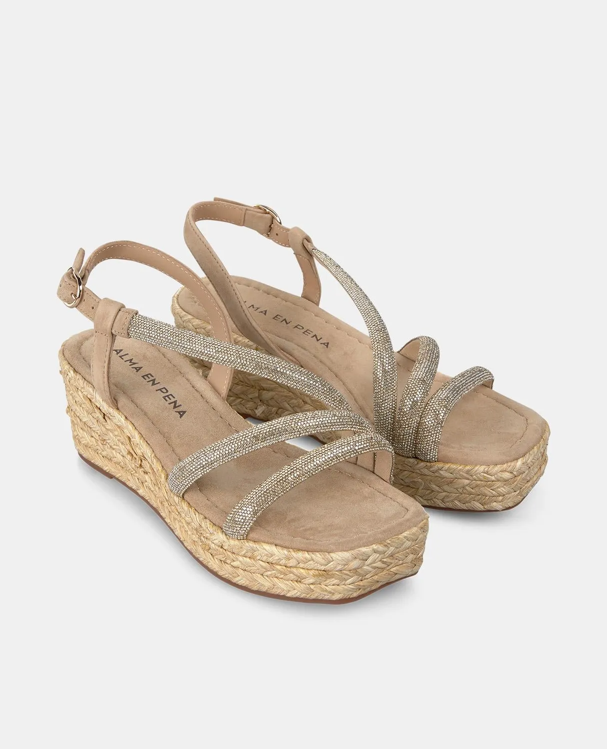 Alma en Pena V2551452 sandales compensées beige talon 5 cm
