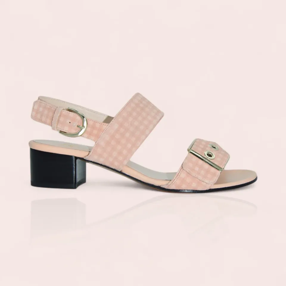 Karine Arabian Reina sandale rose vichy talon 50mm