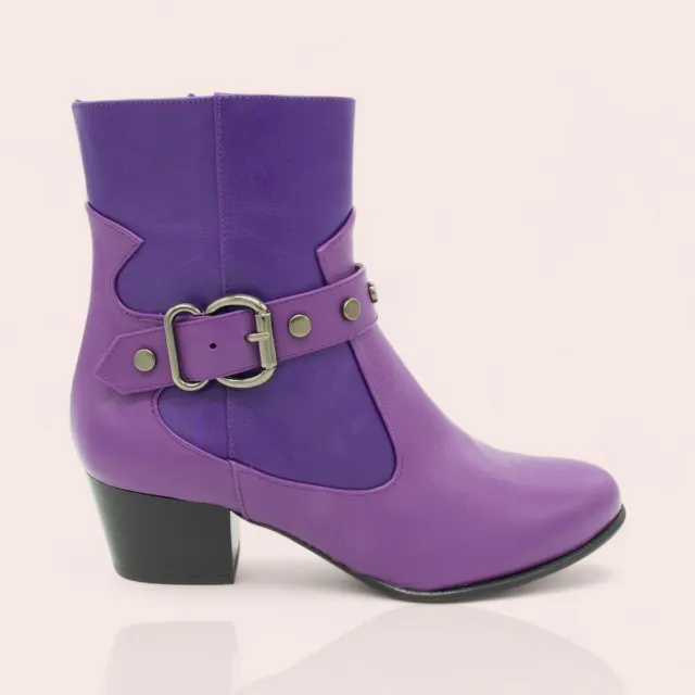 Karine Arabian TEXAS boots cuir violet 38 talon 50mm