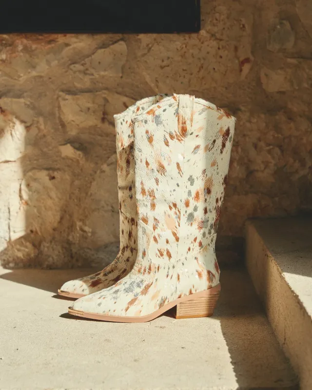 Alma en Pena V260254 bottes cowboy beige talon 5 cm