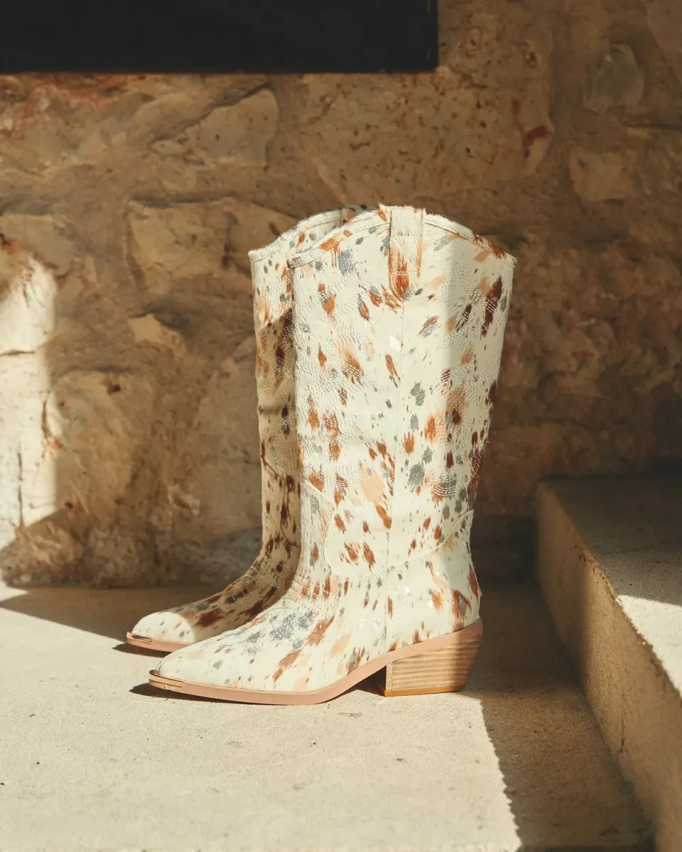 Alma en Pena V260254 bottes cowboy beige talon 5 cm