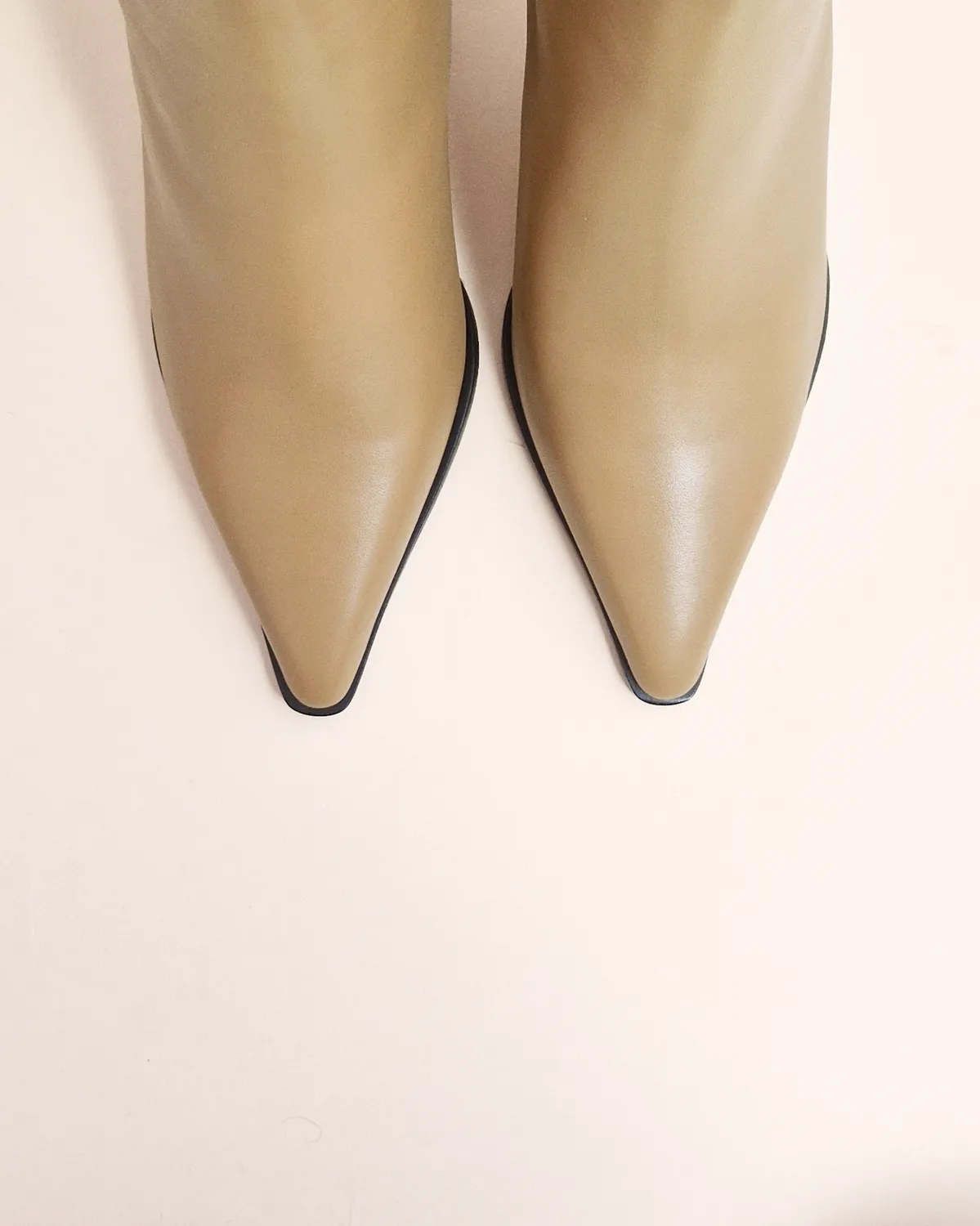 Mi/Mai Marise Nude bottines cuir beige talon aiguille