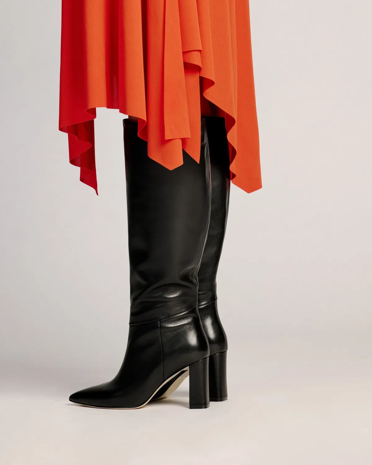 Mi/Mai Tracey Black bottes noires talon large