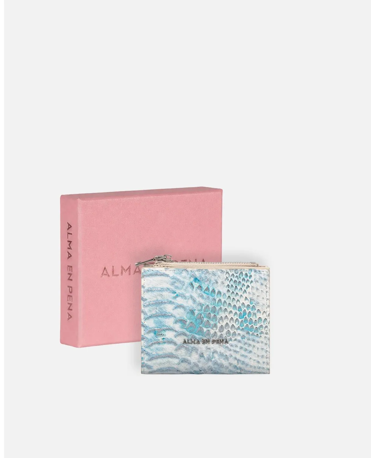 Alma en Pena WT100 portefeuille cuir turquoise compact
