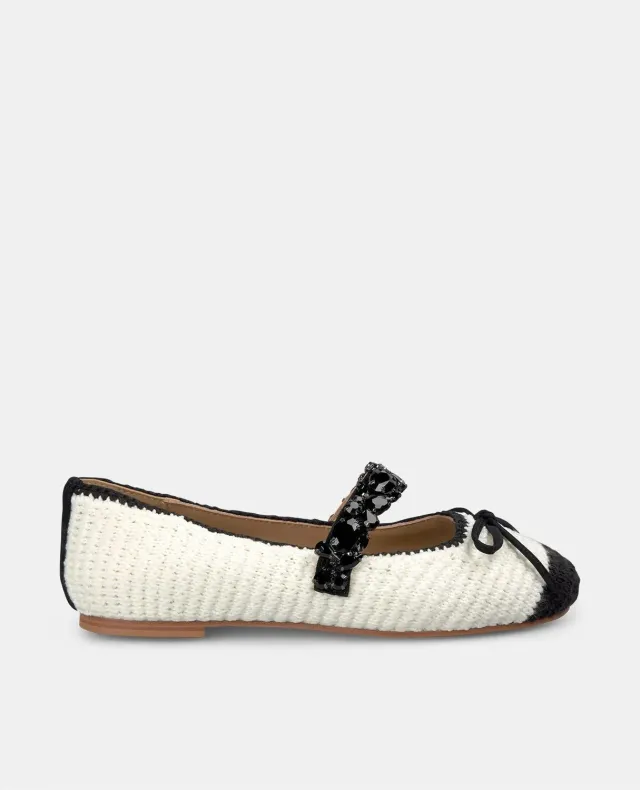 Alma en Pena V250533 ballerines blanches crochet strass