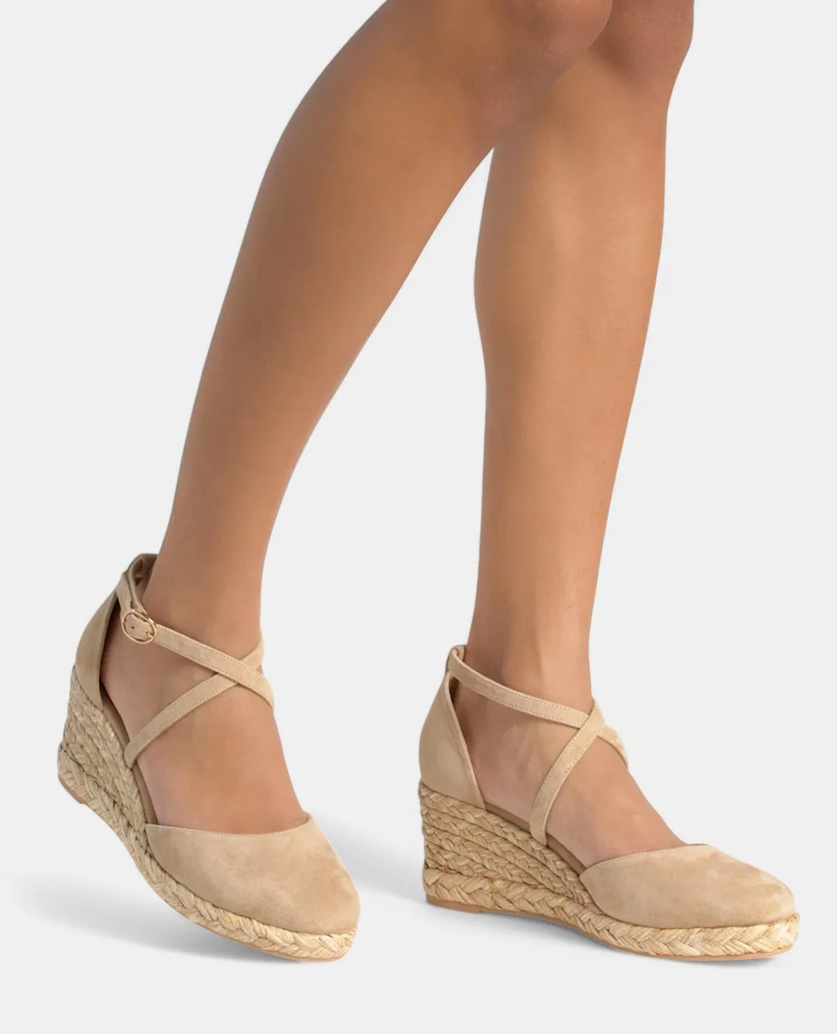 Alma en Pena V2551052 compensées cuir sable 5 cm brides