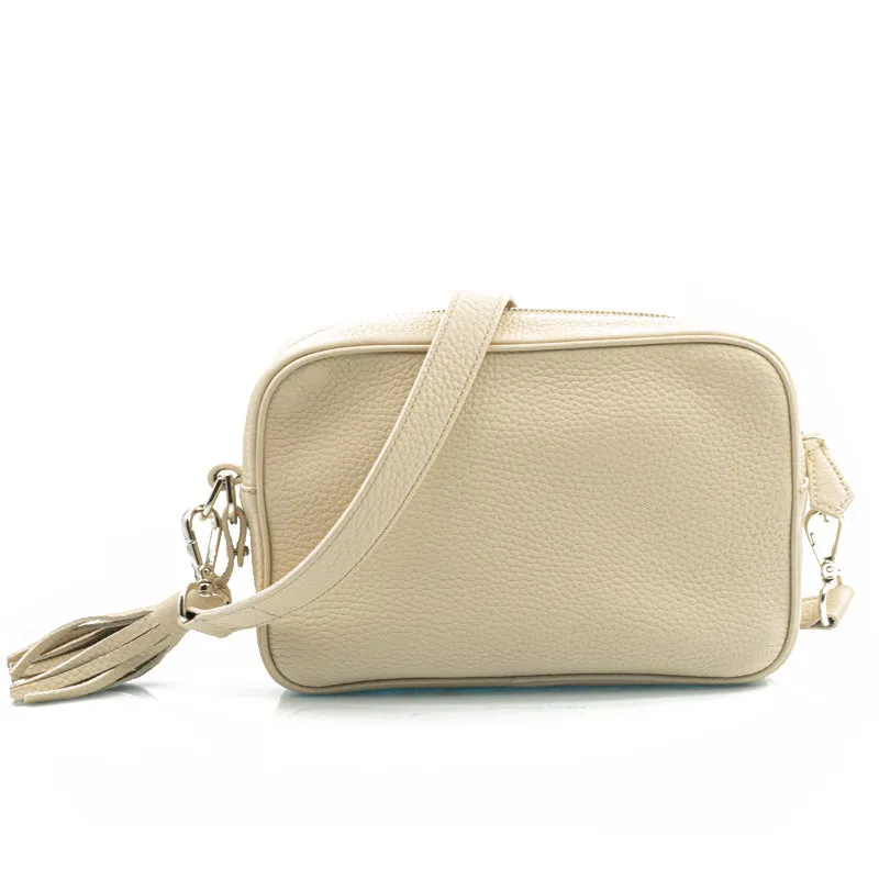 Bégum Paris Adèle sac tourterelle cuir grainé 22 cm