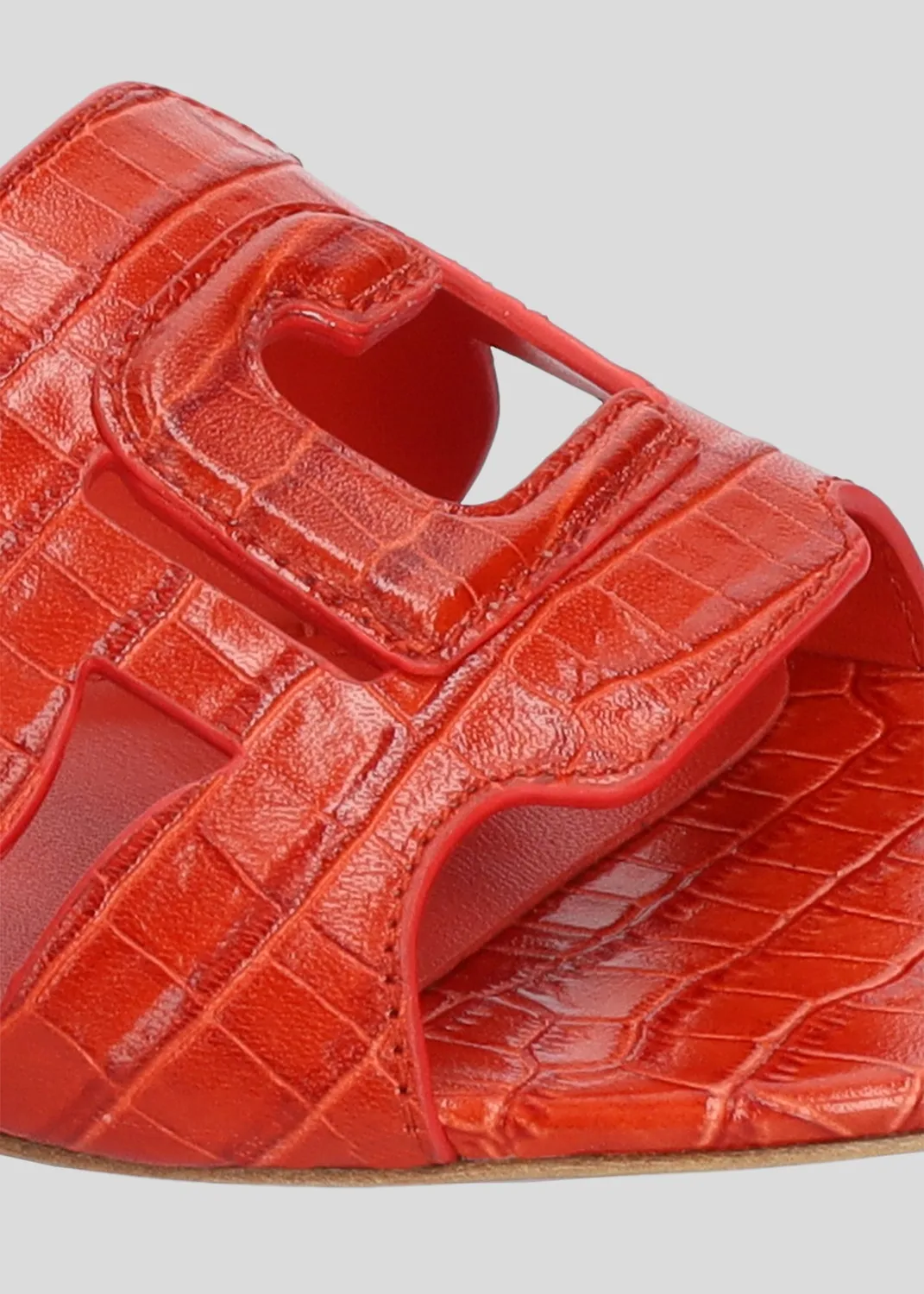 Lola Cruz Cuirine Flat sandales plates rouge cuir