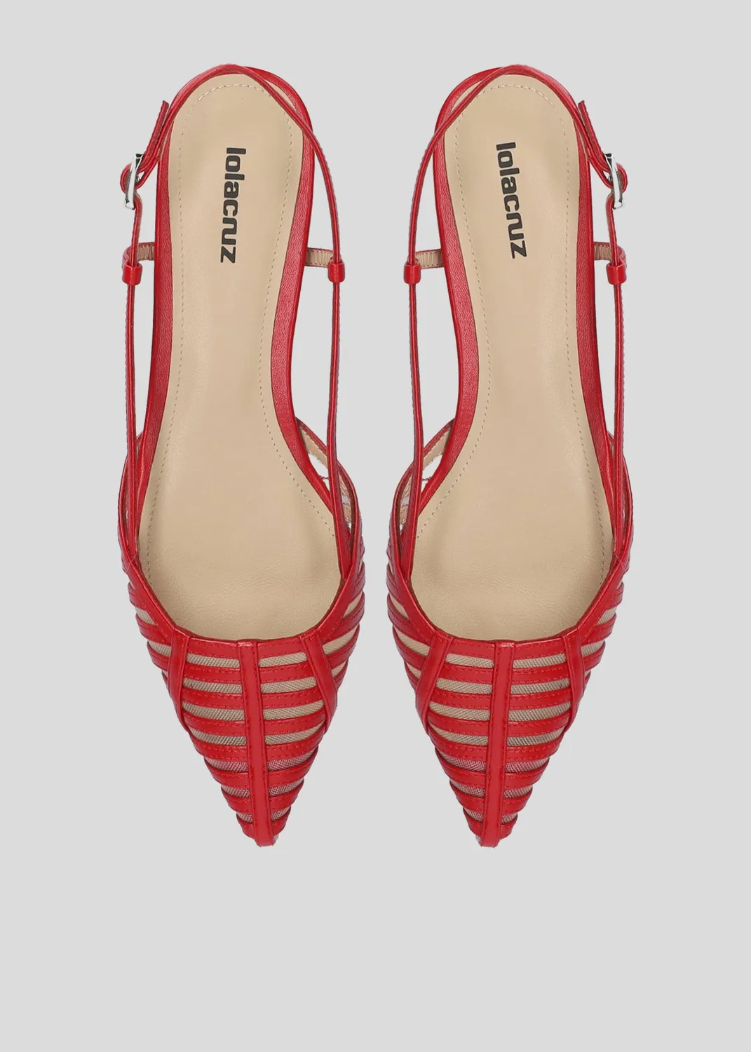 Lola Cruz Streep ballerines rouge plat