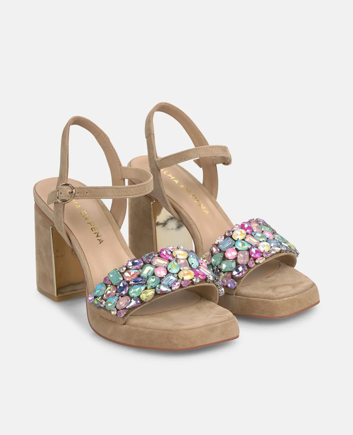 Alma en Pena V262652 sandales sable strass talon 8,5 cm
