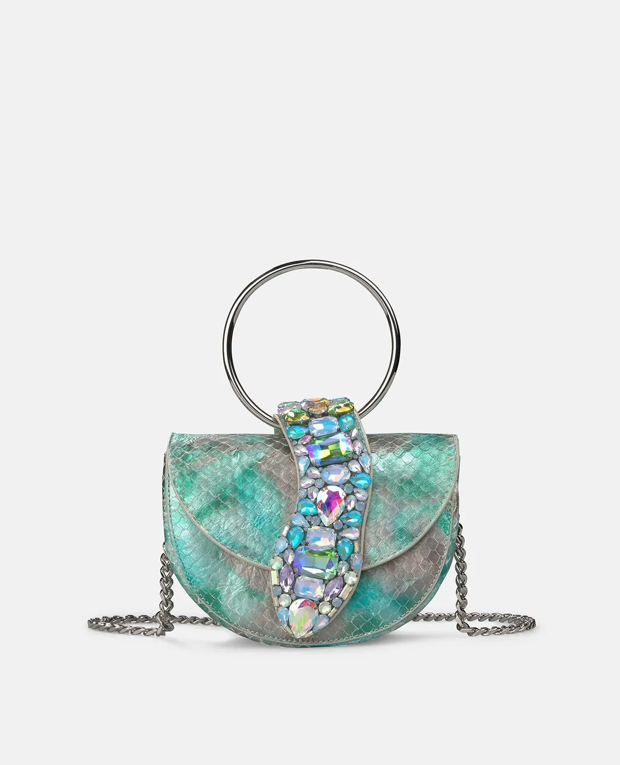Alma en Pena BG101 sac bandoulière turquoise serpent