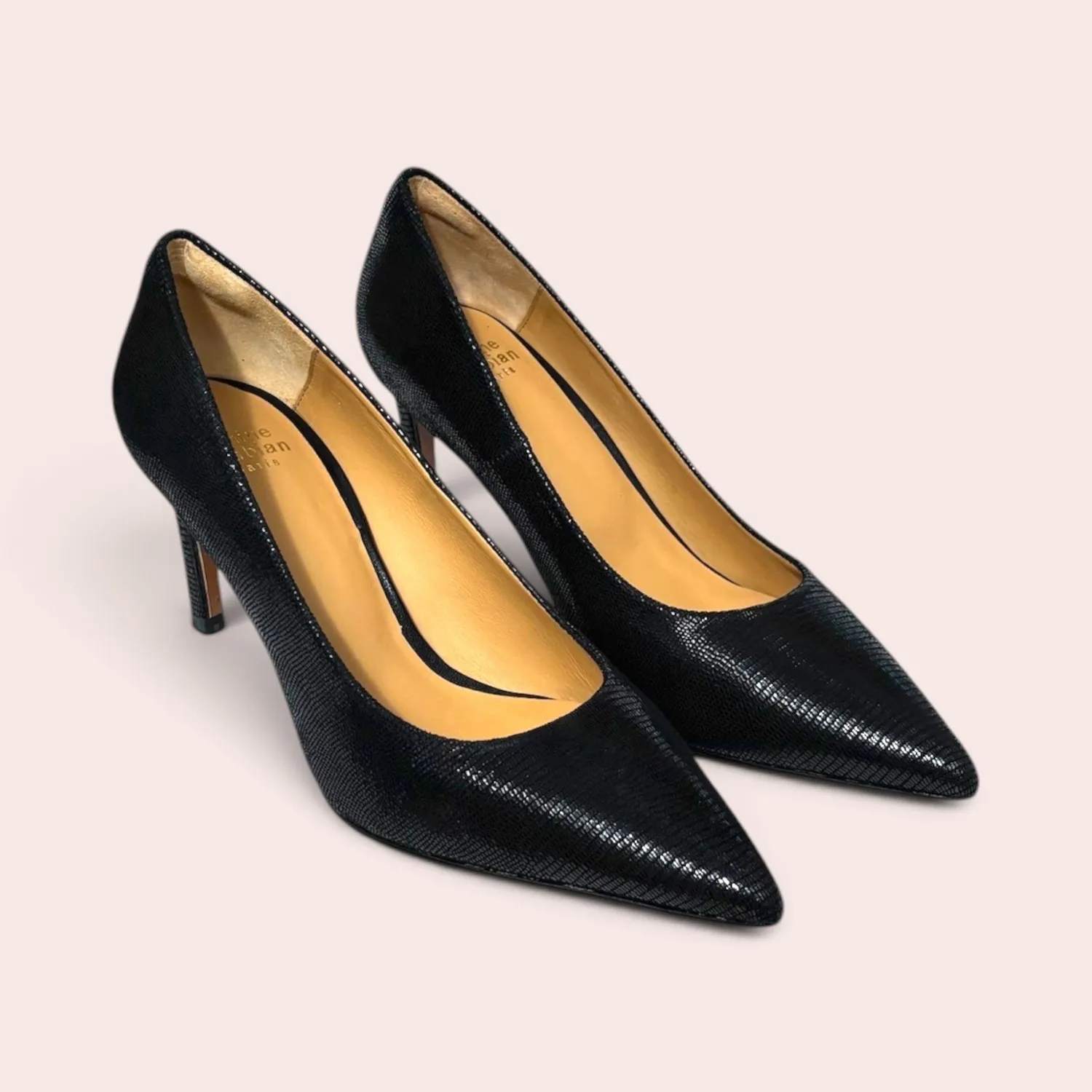 Karine Arabian Fernanda escarpin noir cuir talon 65mm