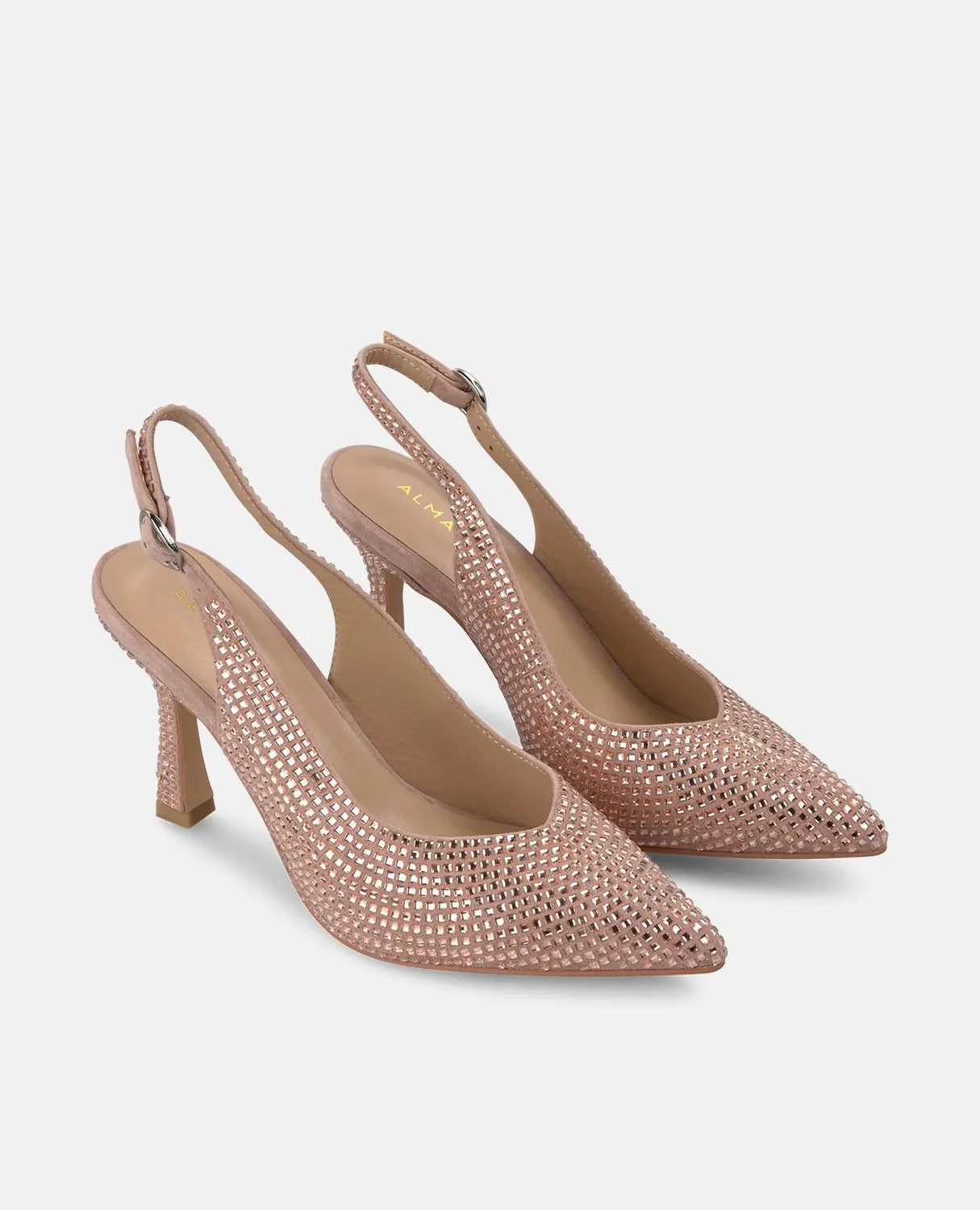 Alma en Pena V250601 escarpin rose strass talon 9 cm