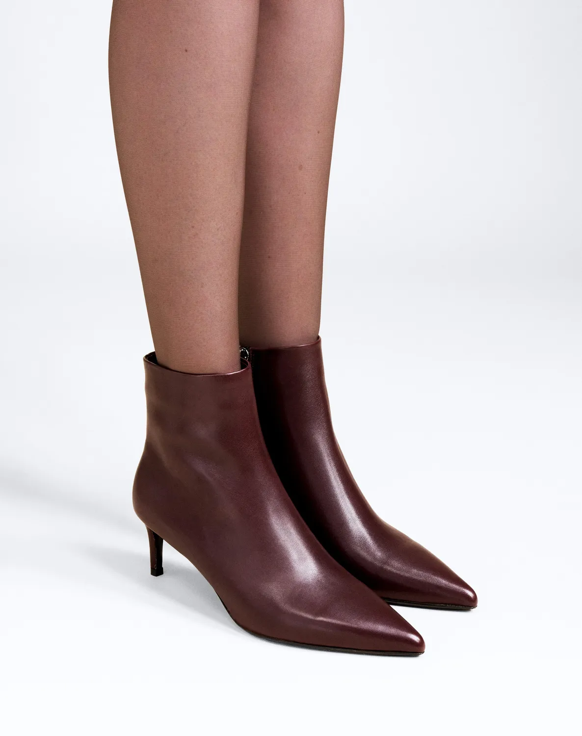 Mi/Mai Noura Low Burgundy bottine cuir talon 6 cm