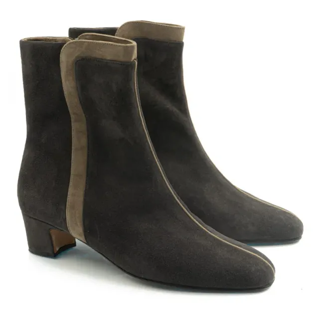 Bégum Paris Chéri taupe bottine velours 3 cm