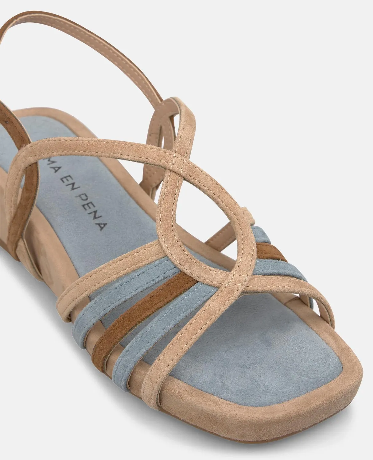 Alma en Pena V267703 sandales compensées combi jeans bleu