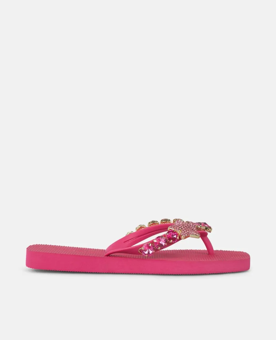 Alma en Pena V251994 tongs fuchsia étoile strass