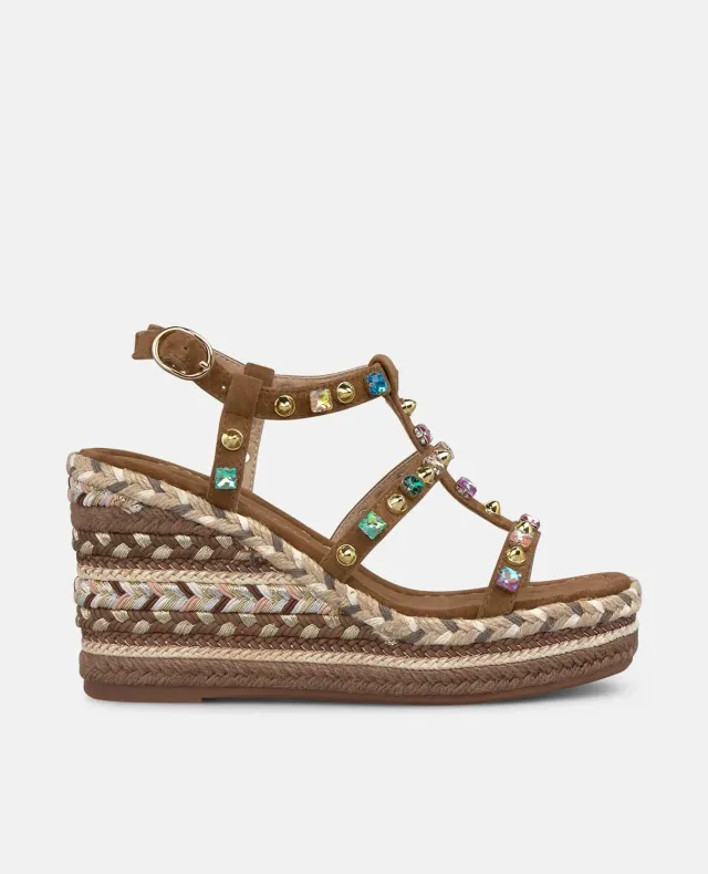Alma en Pena V266101 compensées cuir caramel 9,5 cm
