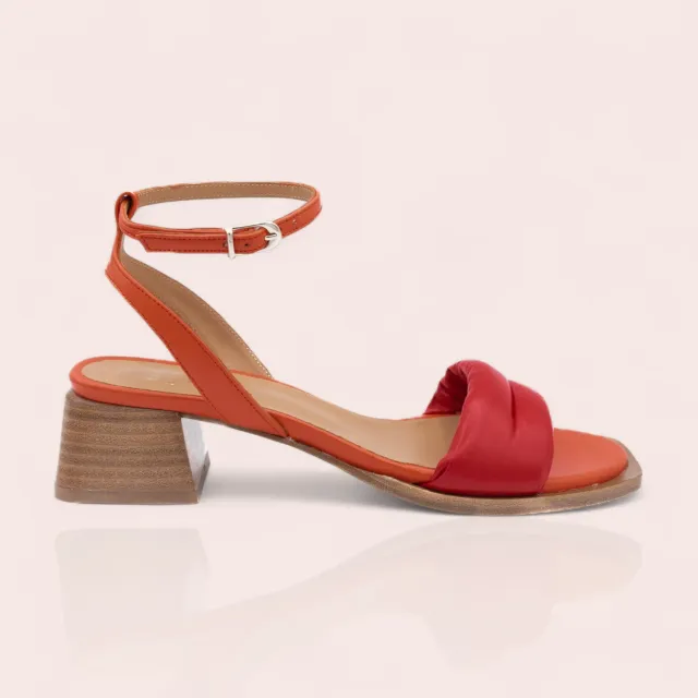 Karine Arabian Loana sandale cuir rouge talon 50mm