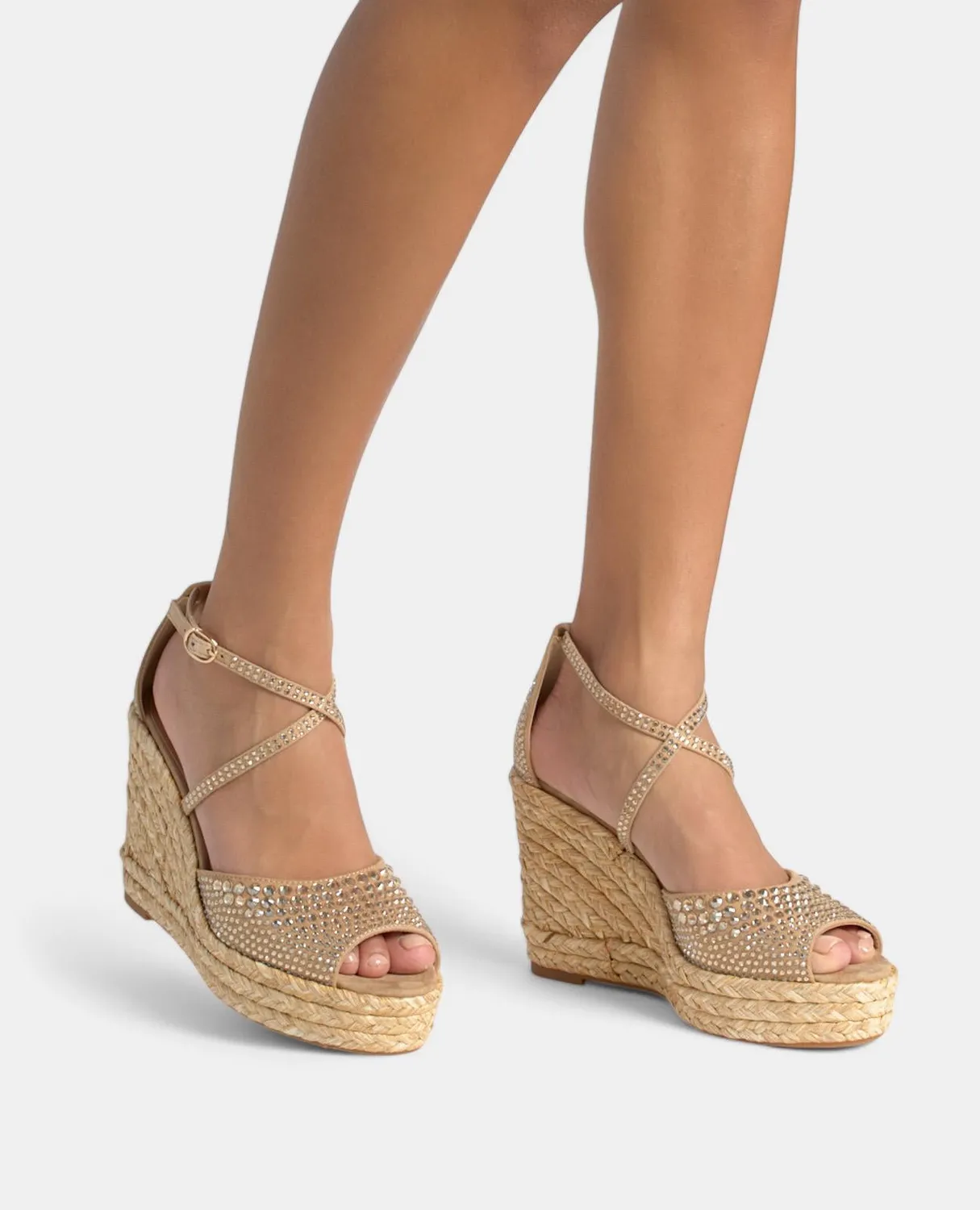 Alma en Pena V2551004 Suede Sand compensées beige 9,8 cm