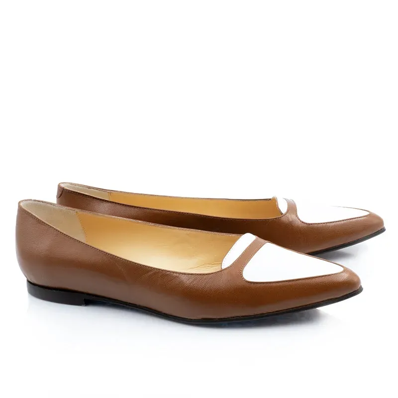 Bégum Paris Litchi ballerine bicolore cuir