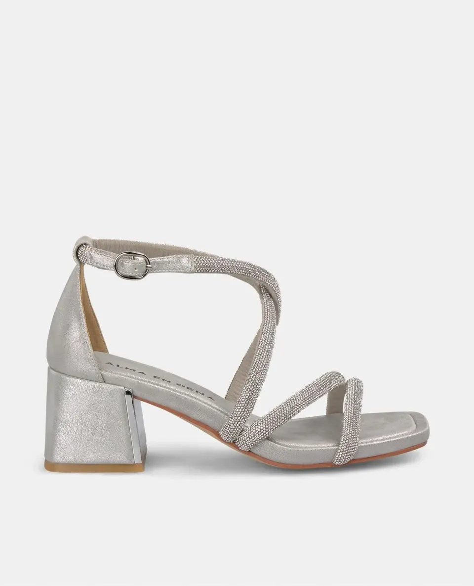 Alma en Pena V2550944 sandales argent strass talon 6 cm