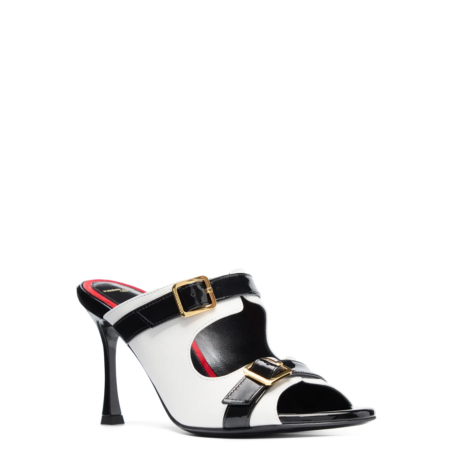 Maison Ernest Myrtle 90 mules cuir blanc noir
