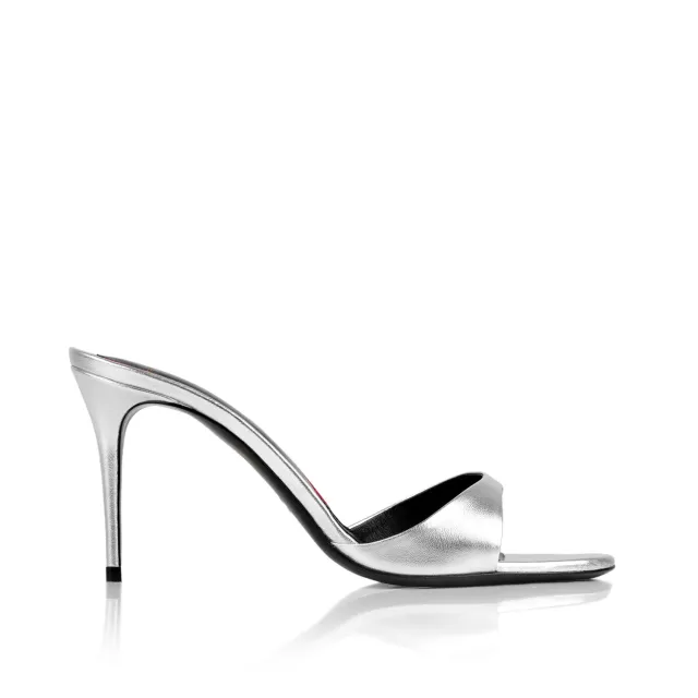 Maison Ernest Lidylle 85 mules argent cuir mat
