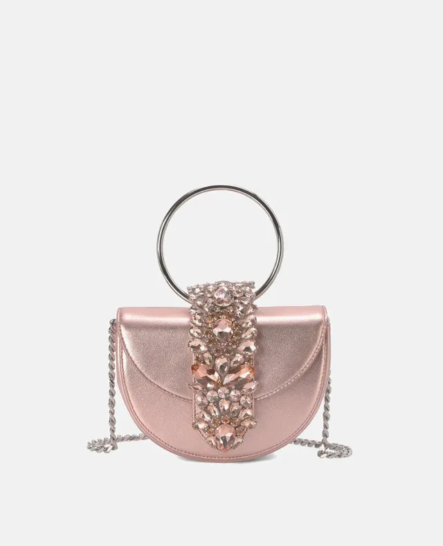 Alma en Pena BG100 sac lune rose cuir bijou