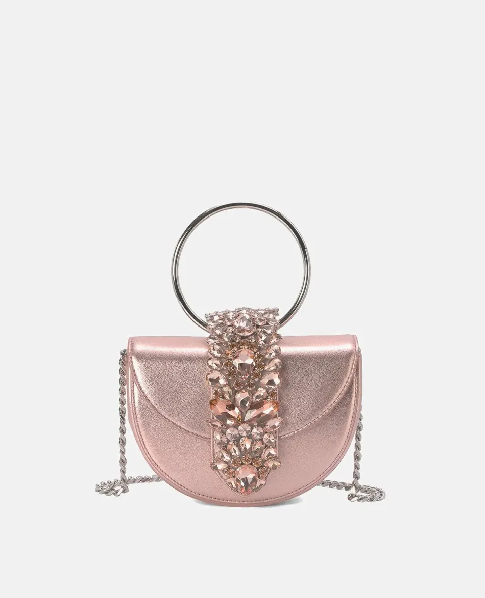 Alma en Pena BG100 sac lune rose cuir bijou