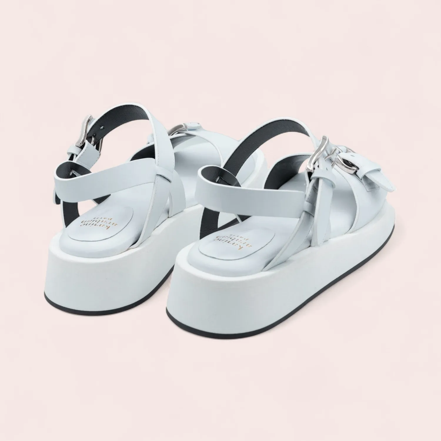Karine Arabian Miley sandales plates blanc 38 semelle 30mm
