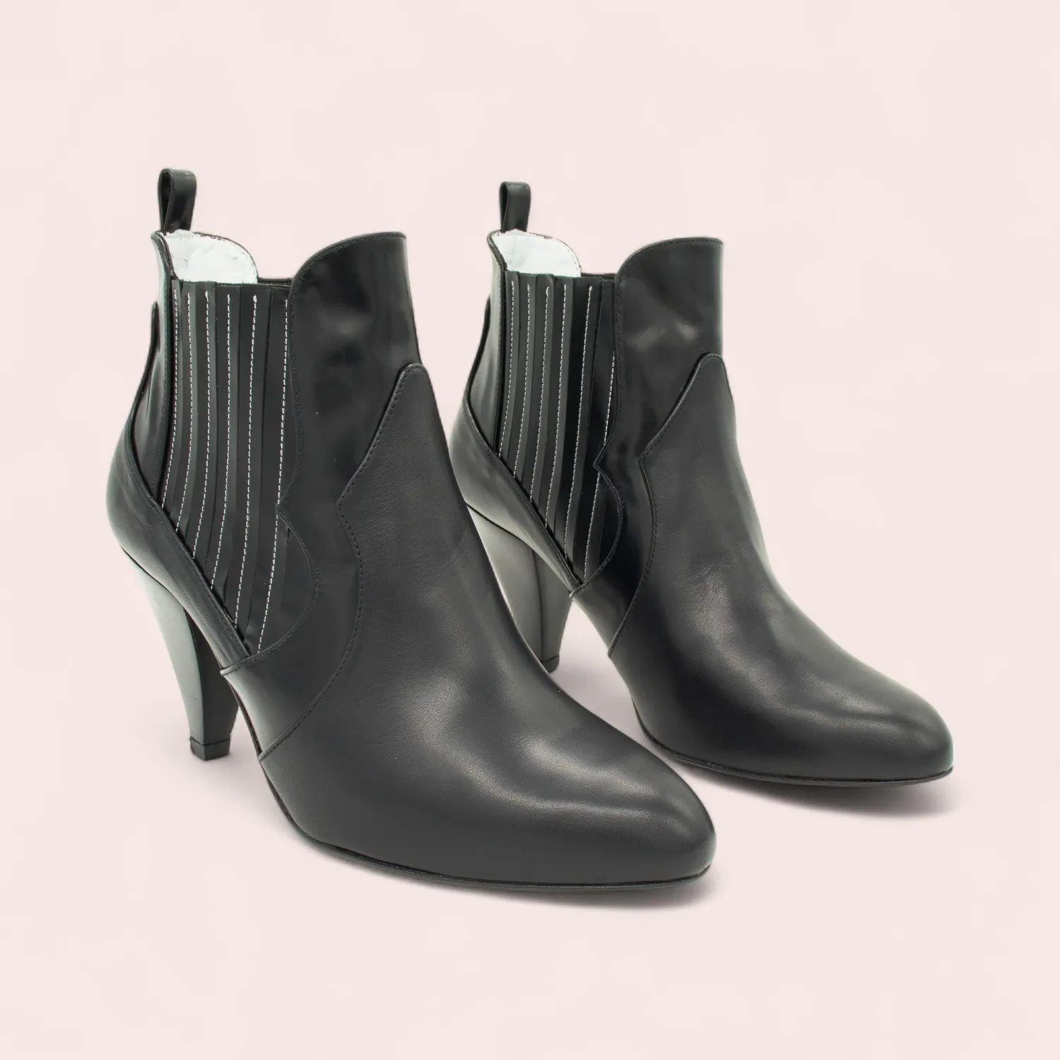 Karine Arabian JULIA boots cuir noir 36 talon 65mm